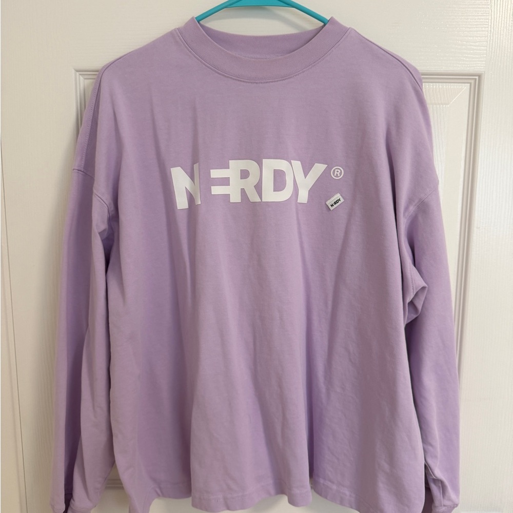 Nerdy Lavender Long Sleeve Shirt size s oversized